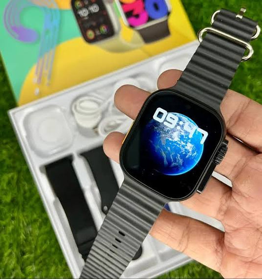 C69 pro max smart black edition watch with 5 straps